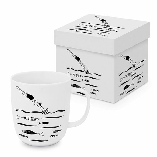 PPD Atelier Plongeuse Matte Mug, in Geschenkbox, Henkelbecher, Kaffeebecher, Becher, Tasse, New Bone China, 400 ml, 161402525