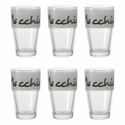 Leonardo Solo Becher Latte Macchiato 6er Set, Kaffeeglas, Kaffee Becher, Cappuccino, Braun, Glas, 400 ml, 17182