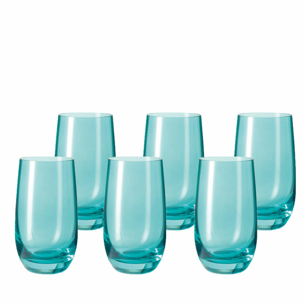 Leonardo Sora Trinkglas 6er Set, Saftglas, Wasserglas, Becher, Glas, Laguna, 270 ml, 14906