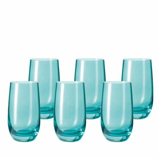 Leonardo Sora Trinkglas 6er Set, Saftglas, Wasserglas, Becher, Glas, Laguna, 270 ml, 14906