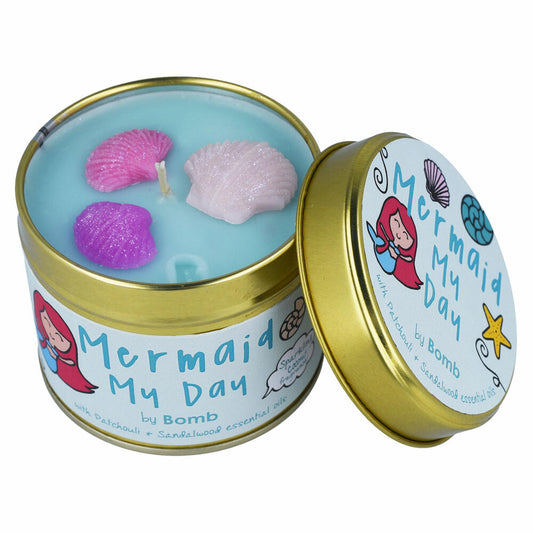 Bomb Cosmetics Duftkerze Scent Stories in Dose Mermaid my Day, Dosenkerze, Hellblau, PMERDAY04