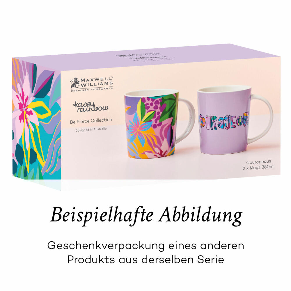 Maxwell & Williams BE FIERCE Becher-Set Strong, 2er Set, Kaffeebecher, Teetasse, Tasse, in Geschenkbox, Porzellan, 380 ml, DX1284