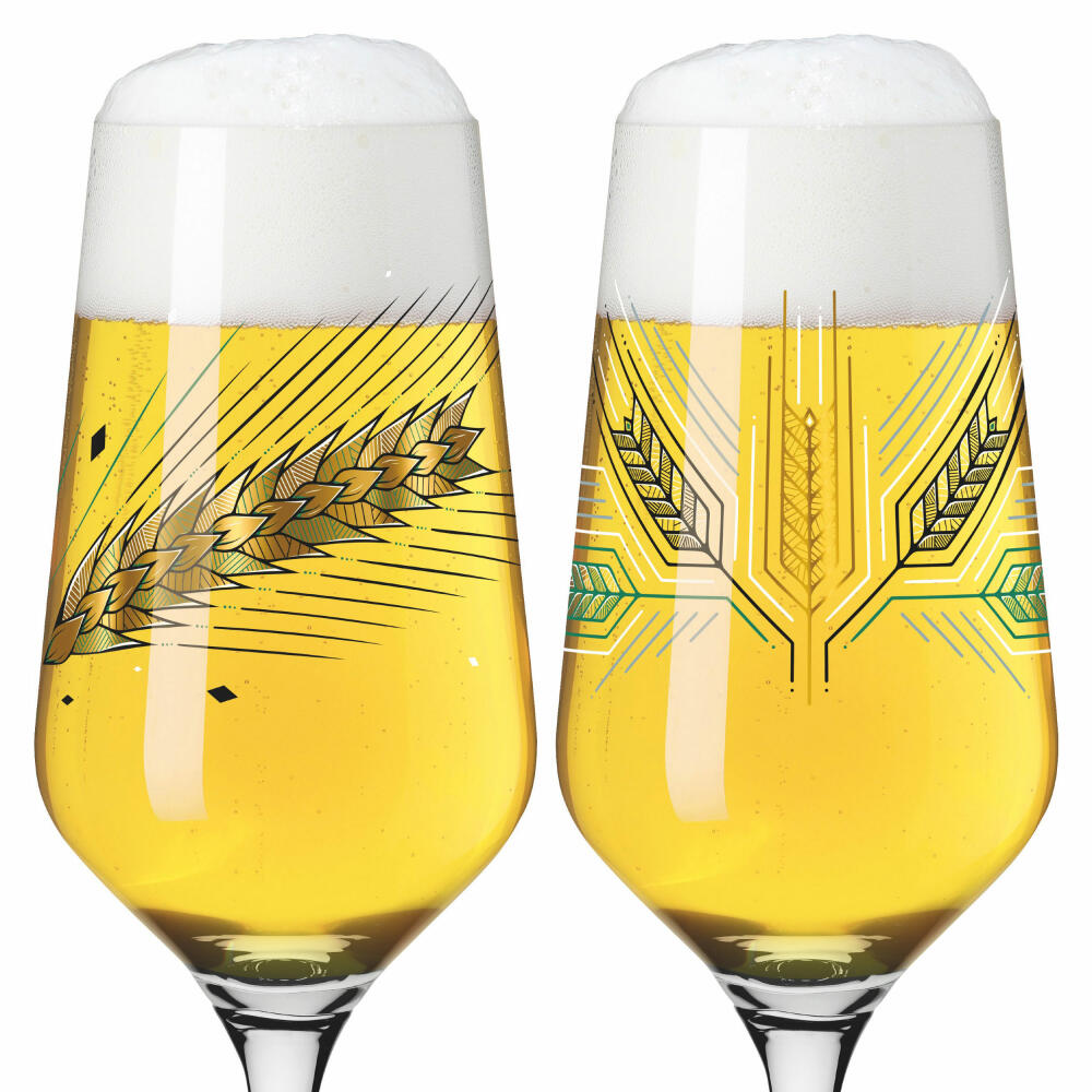 Ritzenhoff Bierglas 2er-Set Brauchzeit 003, Andreas Preis, Kristallglas, 374 ml, 3471003