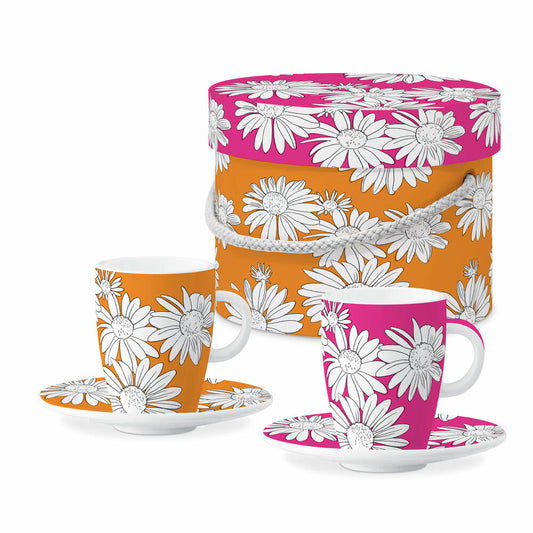 PPD Peggy pink and orange E-Cup, set of 2, espresso cup, espresso cup, in gift box, New Bone China, 80 ml, 162902342