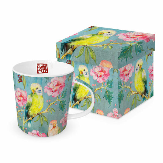 PPD Perruches Trend Mug, in Geschenkbox, Henkelbecher, Kaffeebecher, Becher, Tasse, New Bone China, 400 ml, 160300826