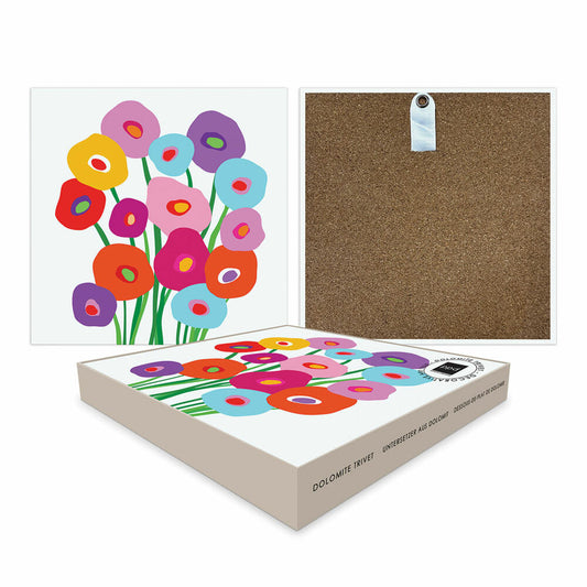 PPD Super Bouquet Trivet Tile, Coaster, Glass Coaster, Dolomite, 186602553