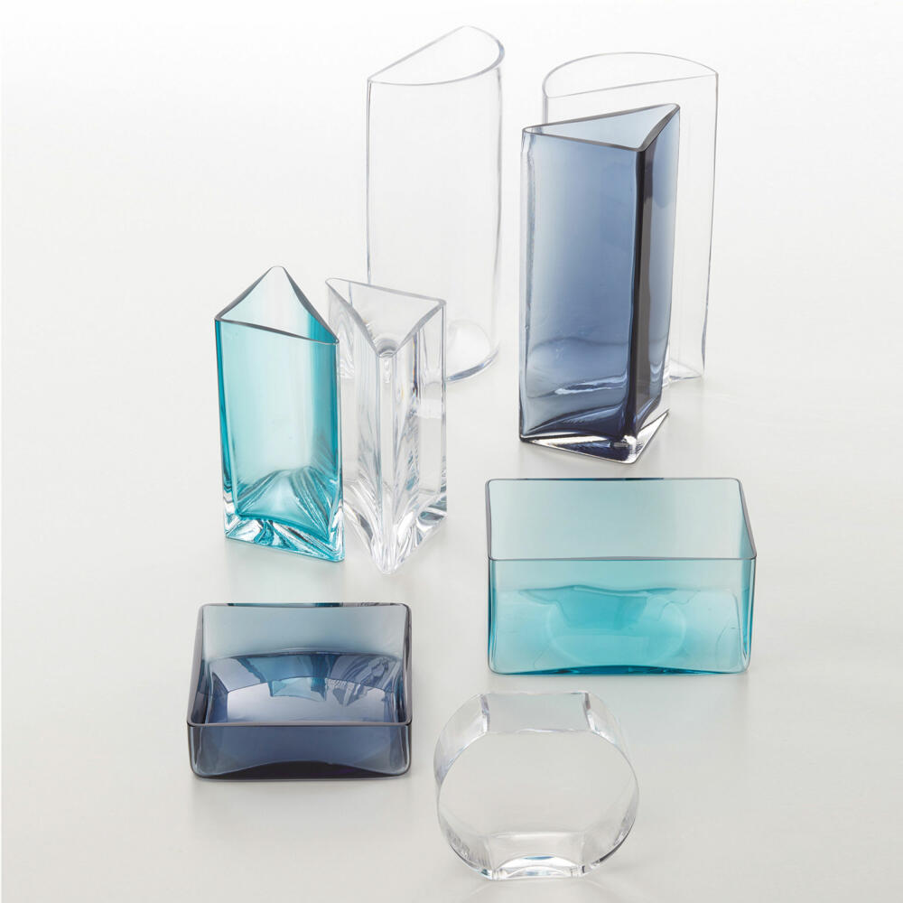 Leonardo Centro Vase Disc, set of 4, flower vase, glass vase, table vase, decorative vase, flower pot, glass, 16 cm, 046939