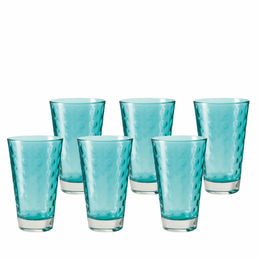Leonardo Optic Longdrinkglas 6er Set, Cocktailglas, Trinkglas, Becher, Glas, Laguna, 200 ml, 14775