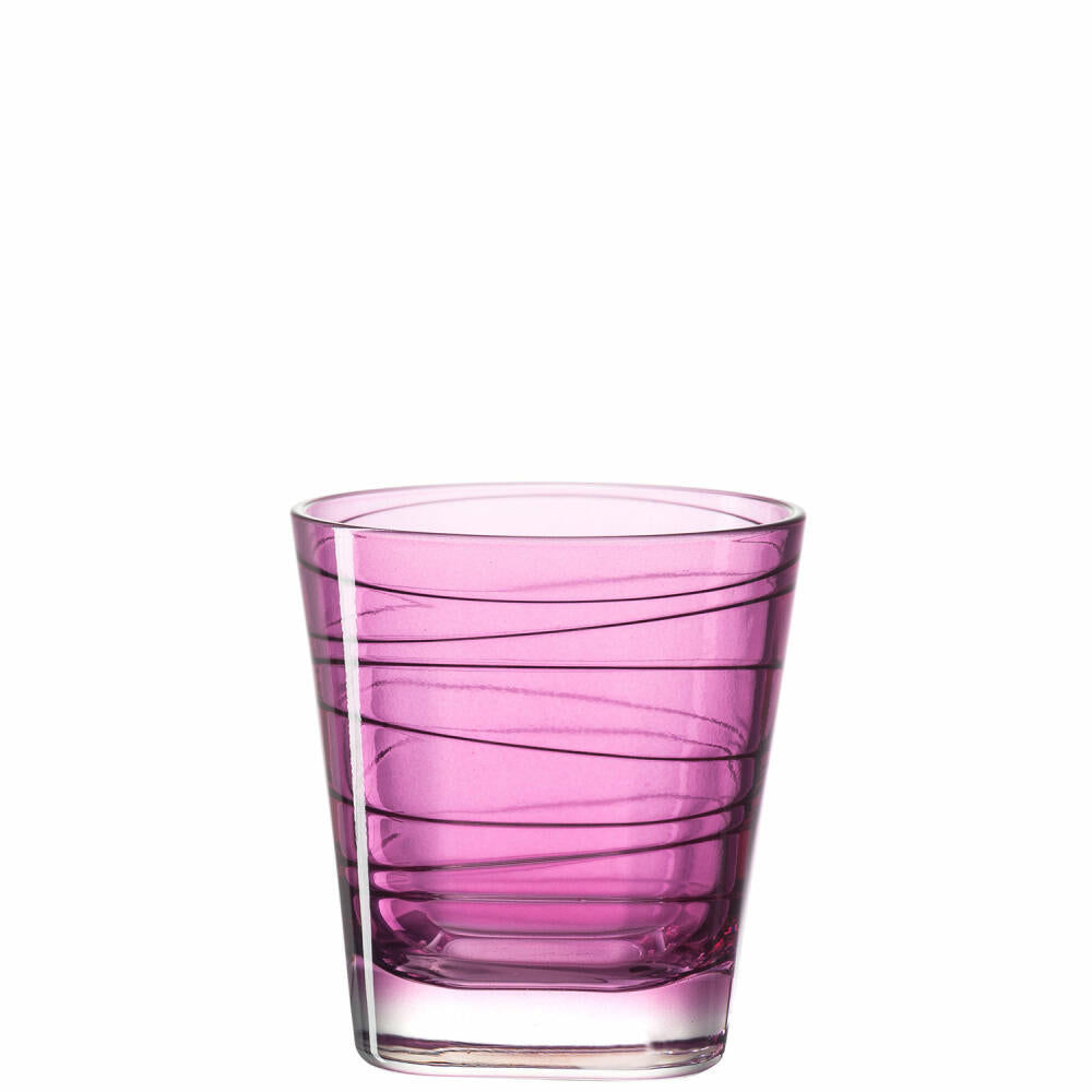 Leonardo Vario Struttura Drinking Glass Small, Water Glass, Juice Glass, Glass, Purple, 170 ml, 18228