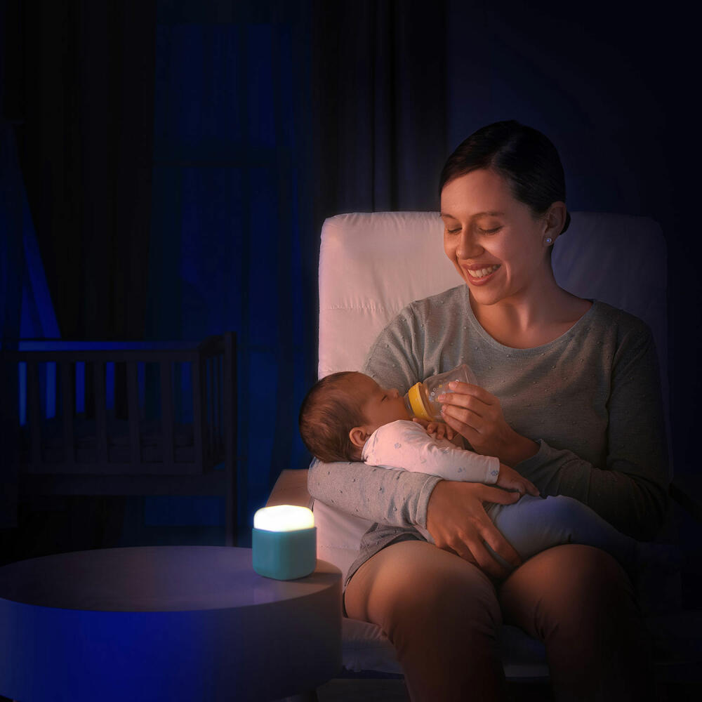 reer 2in1 SleepLight, night light socket, socket light, slumber light, battery operation, sky blue, 52403