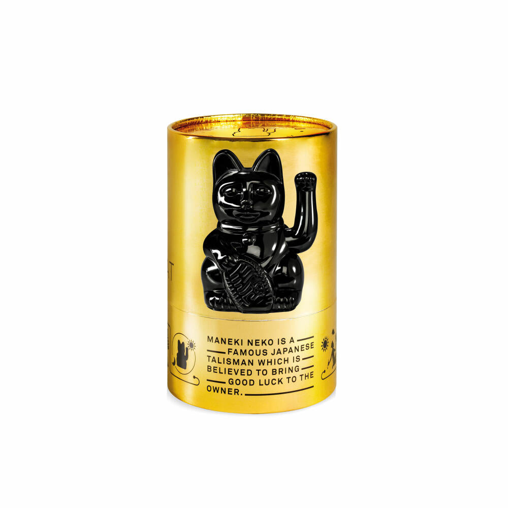 Donkey Products Lucky Cat Maneki Neko Egypt, Winkekatze, Glücksbringer, Kunststoff, Shiny Black, 15 cm, 330464