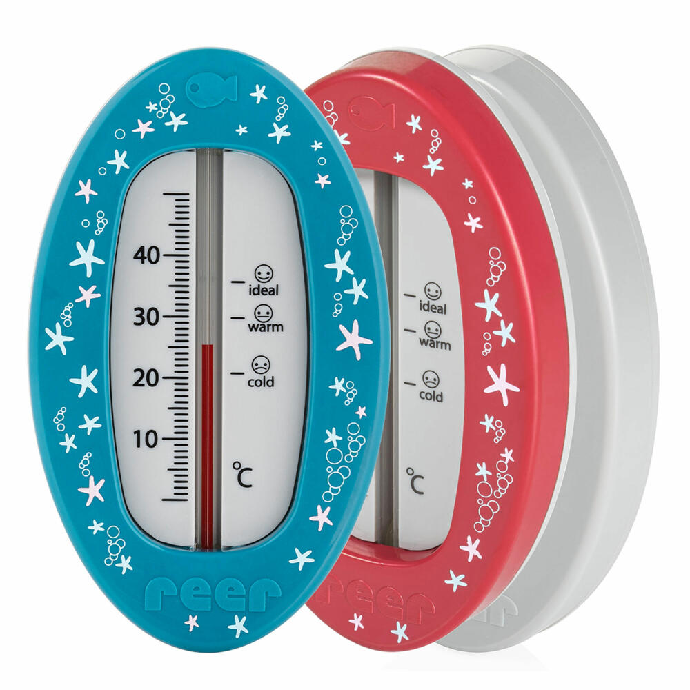 reer Badethermometer Oval, Bade Thermometer, Badewasser Temperaturmesser, Grau, 24112