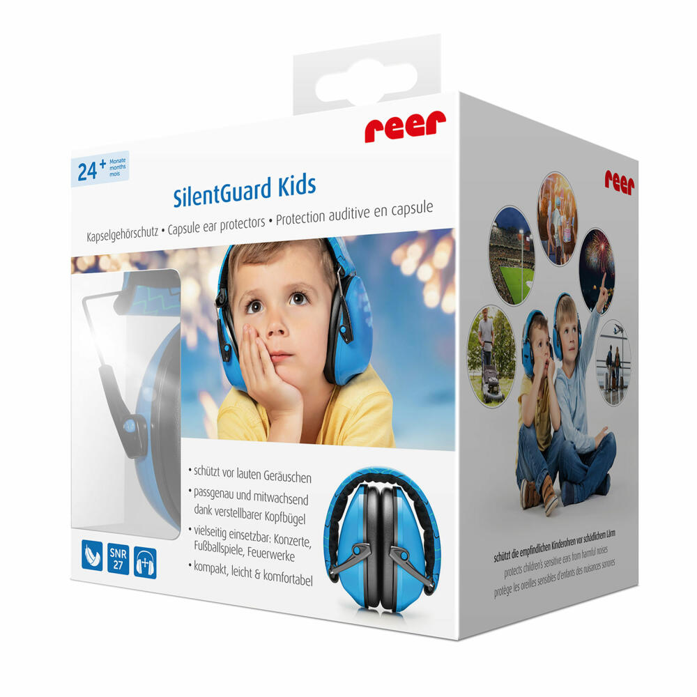 reer SilentGuard Kids earmuffs, hearing protection, ear protection, noise protection, children, blue, 53083