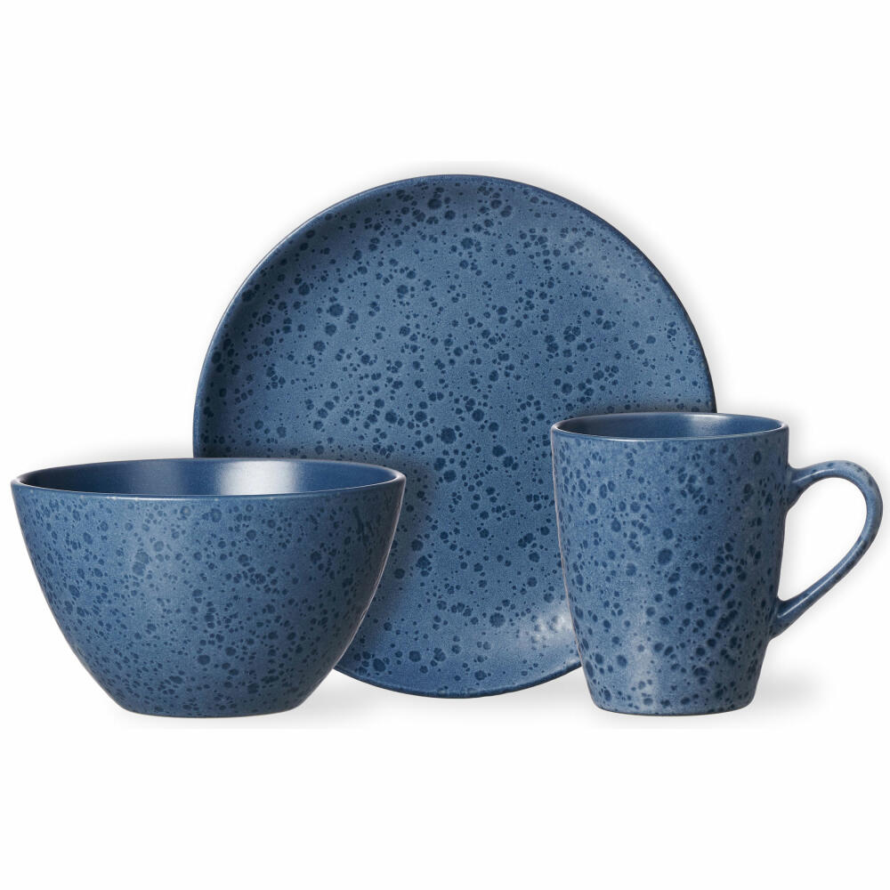 Ritzenhoff &amp; Breker breakfast service Kitwe, 12-piece, service, tableware set, stoneware, blue, 271881