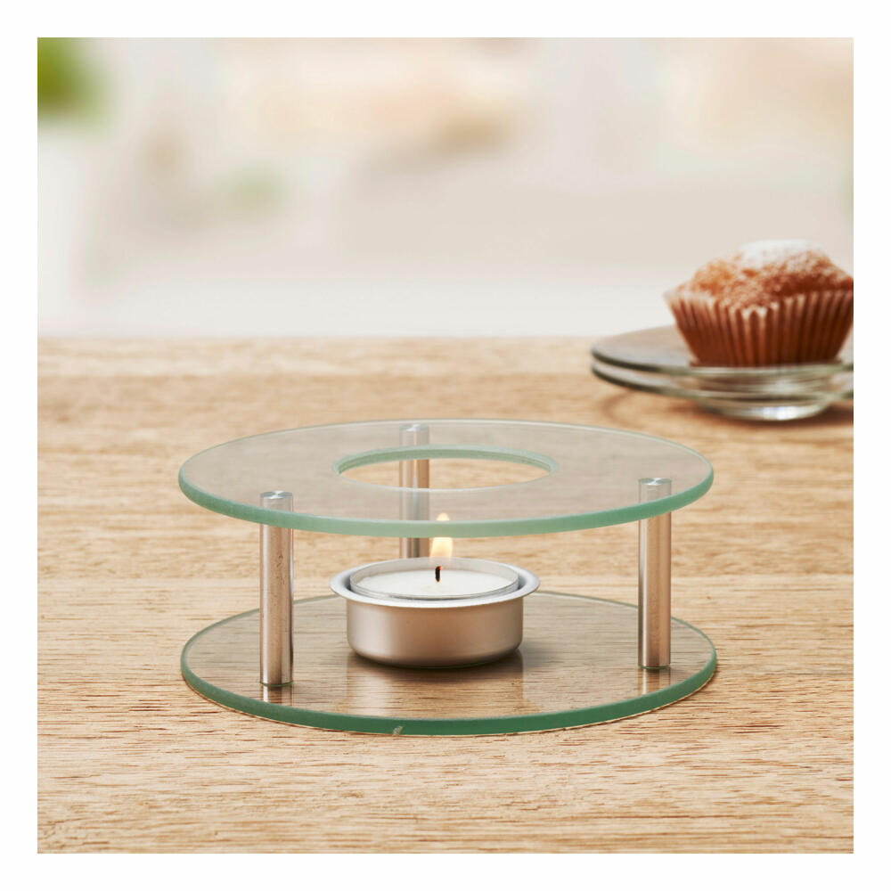 montana: :duo tea warmer, tea warmer, hot plate, food warmer, tea warmer, glass, Ø 13 cm, 050886