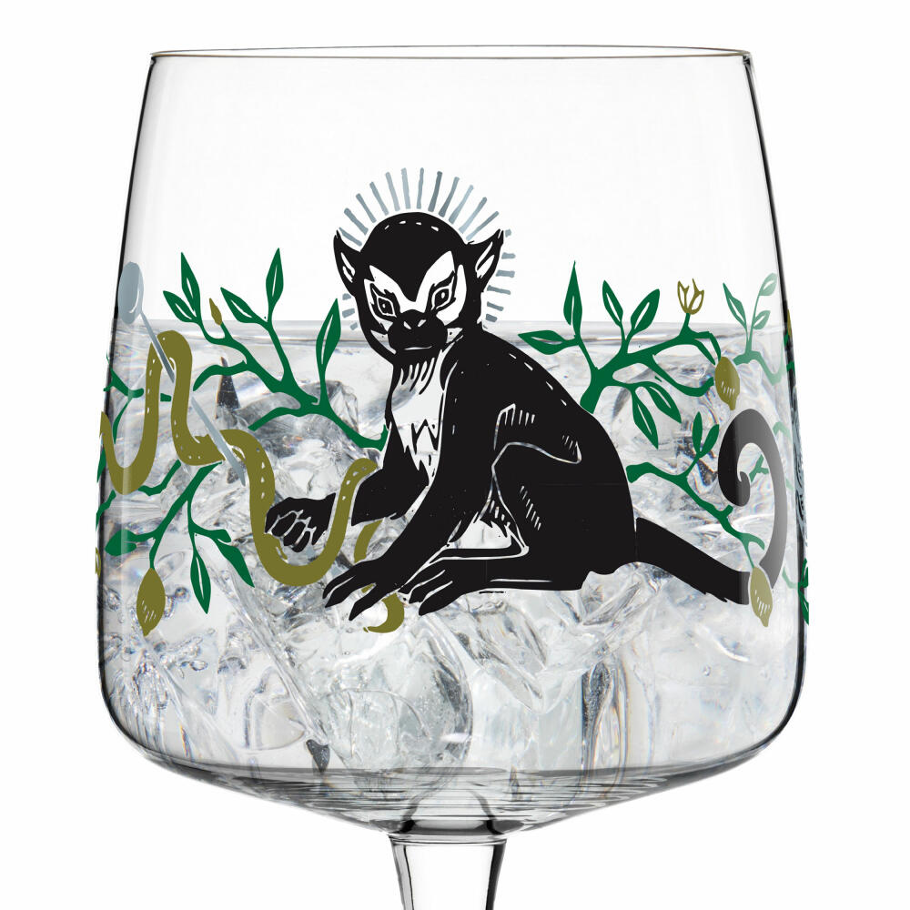 Ritzenhoff Gin Ginglas Karin Rytter, King Of Monkeys, Gin Glas, Schnapsglas, Kristallglas, 700 ml, 3450001