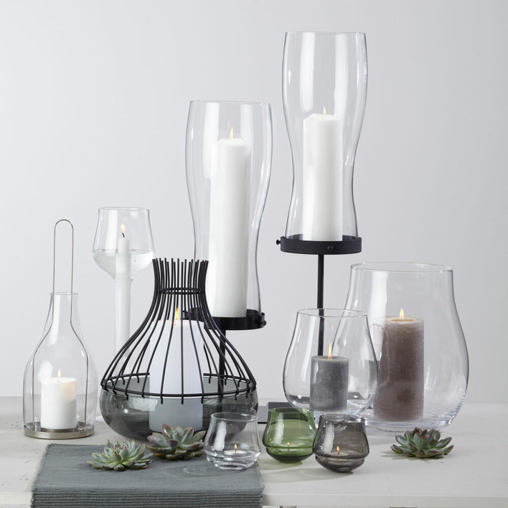 Leonardo Giardino lantern, table light, wind light, glass, clear, H 22 cm, 10253