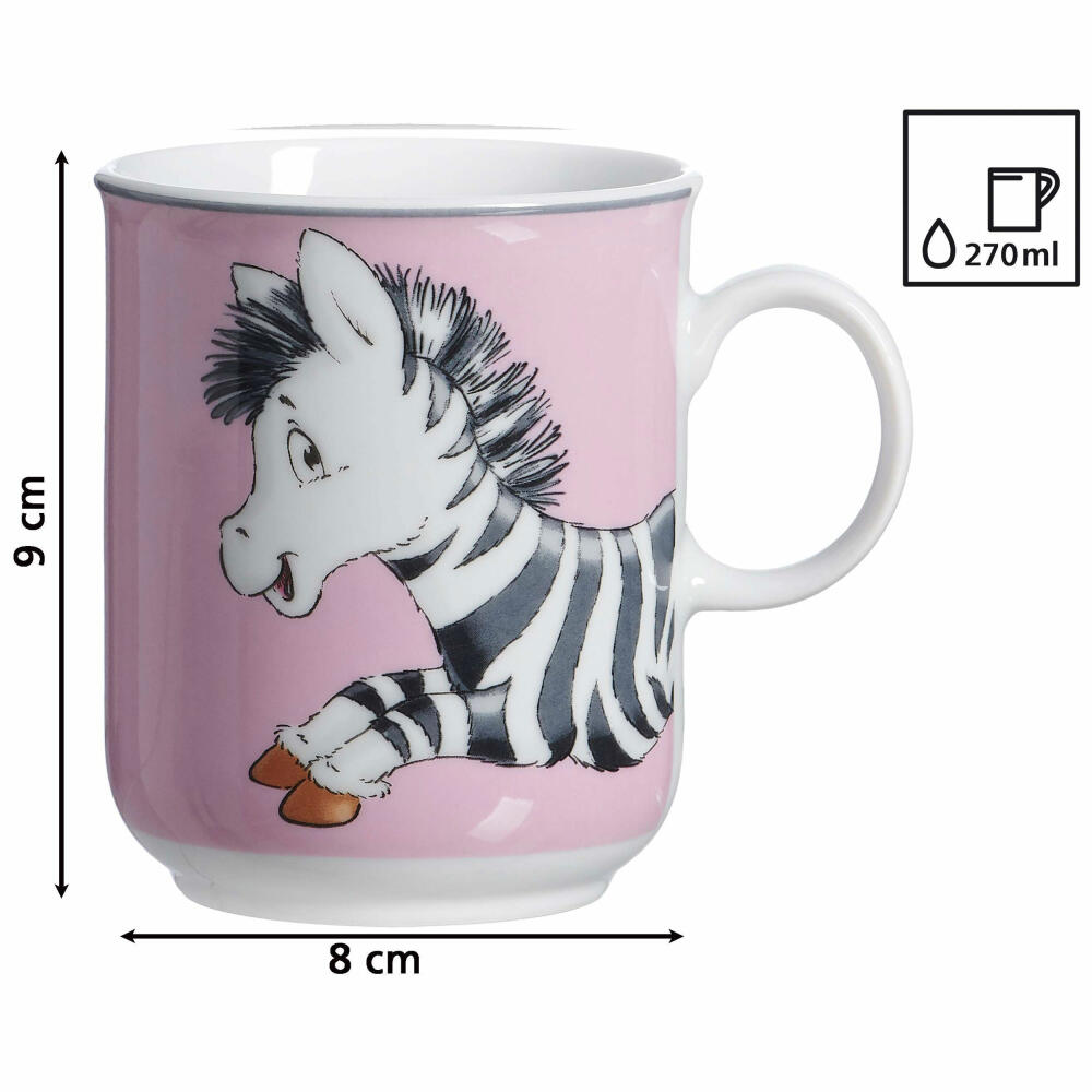 Ritzenhoff & Breker Kinderset Happy Zoo - Zebra Zoe, 3-tlg., Geschirr, Porzellan, Bunt, 413229