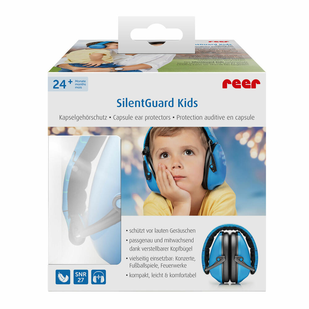 reer SilentGuard Kids earmuffs, hearing protection, ear protection, noise protection, children, blue, 53083