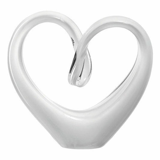 Leonardo Object Heart EMOZIONE, Decorative Object, Decorative Figure, Decoration, Soda-lime Glass, White, 9.7 cm, 032940