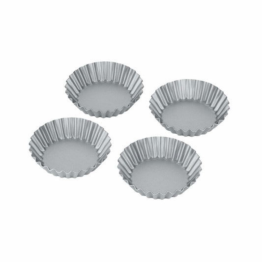 Berndes b.green Alu Recycled Oven mini tartlets set of 4, baking cups, aluminum, gray, 11 cm, 0009129611