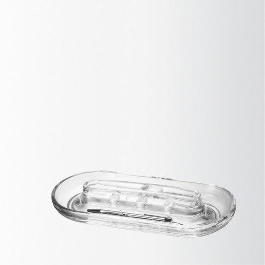 Leonardo Pronto Desktopschale, Smartphone Ablage, Tablet, Stiftablage, Schreibtisch Organizer, Glas, 30 cm, 029646