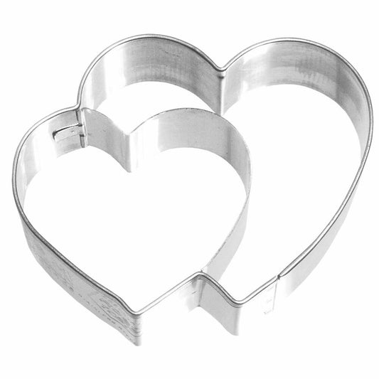 Birkmann cookie cutter double heart, cookie cutter, cookie shape, biscuit, cookies, stainless steel, 6.5 cm, 190719