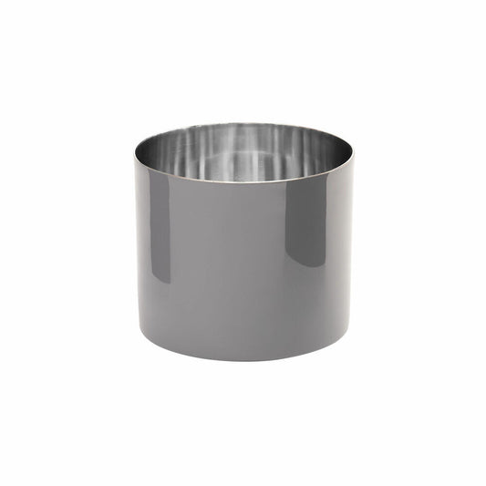 Gift Company Saigon Windlicht L, Teelichthalter, Kerzenhalter, Emaille, Edelstahl, Cool Gray / Silber, H 10 cm, 1084304061