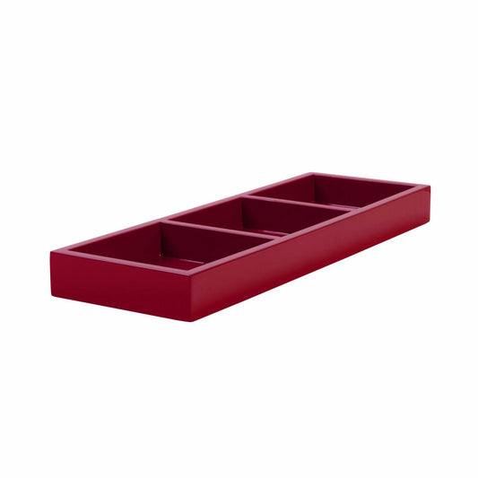 Gift Company Spa Tablett, mit Unterteilungen, Serviertablett, Dekotablett, MDF, Rot, 38 x 13 x 3.5 cm, 1077501003