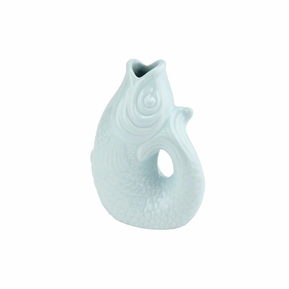 Gift Company Vase Monsieur Carafon XS, Dekovase in Fisch-Form, Steingut, Blue Horizon, 13 cm, 1087402009