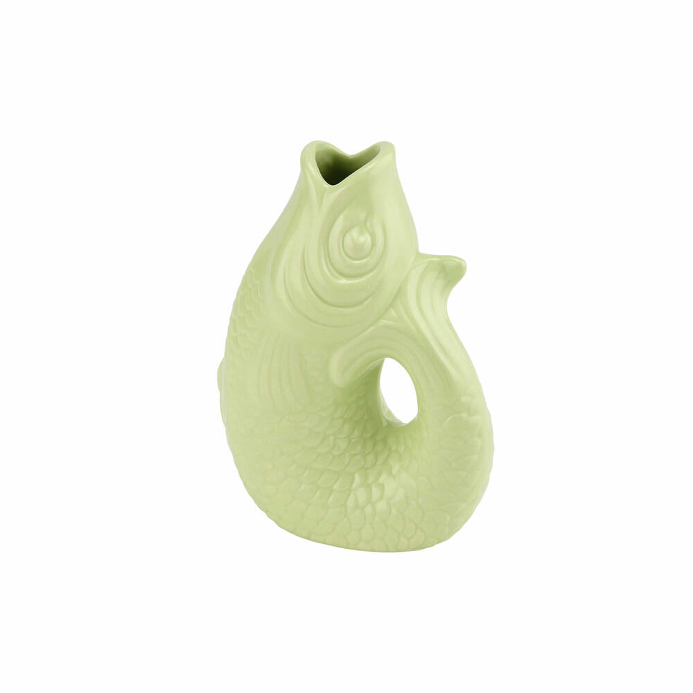 Gift Company Vase Monsieur Carafon XS, decorative vase in fish shape, stoneware, seafoam, 13 cm, 1087402043