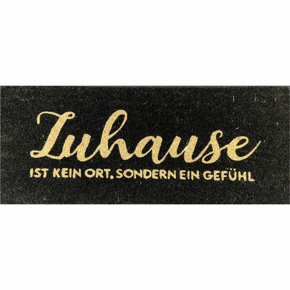 Gift Company Fußmatte Zuhause, Türmatte, Kokosmatte, Kokos, Vinylrücken, Schwarz, 30 x 75 cm, 1083501002