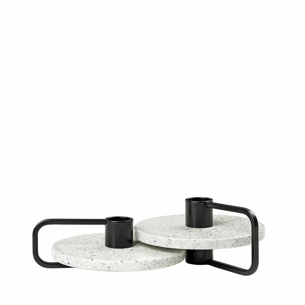 blomus CASTEA Kerzenhalter, 2er Set, Kerzenständer, Kerzen Ständer, Halter, Deko, Terrazzo / Stahl Pulverbeschichtet, 65756