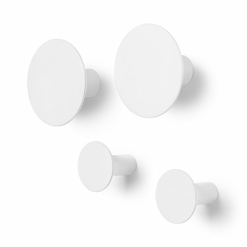 Blomus PONTO Set of 4 wall hooks, hooks, coat hooks, polystone, lily white, 65798