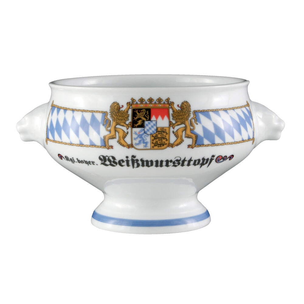 Seltmann Weiden Compact Terrine Lion's Head, White Sausage Pot, Bowl, Porcelain, 1 L, 001.455693
