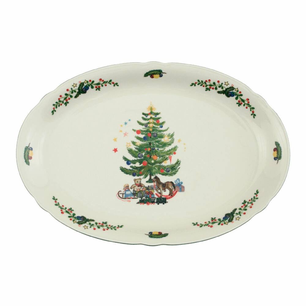 Seltmann Weiden Marie-Luise Platter Oval, Serving Platter, Serving Plate, Porcelain, Christmas, 34.1 x 26.3 cm, 001.294654