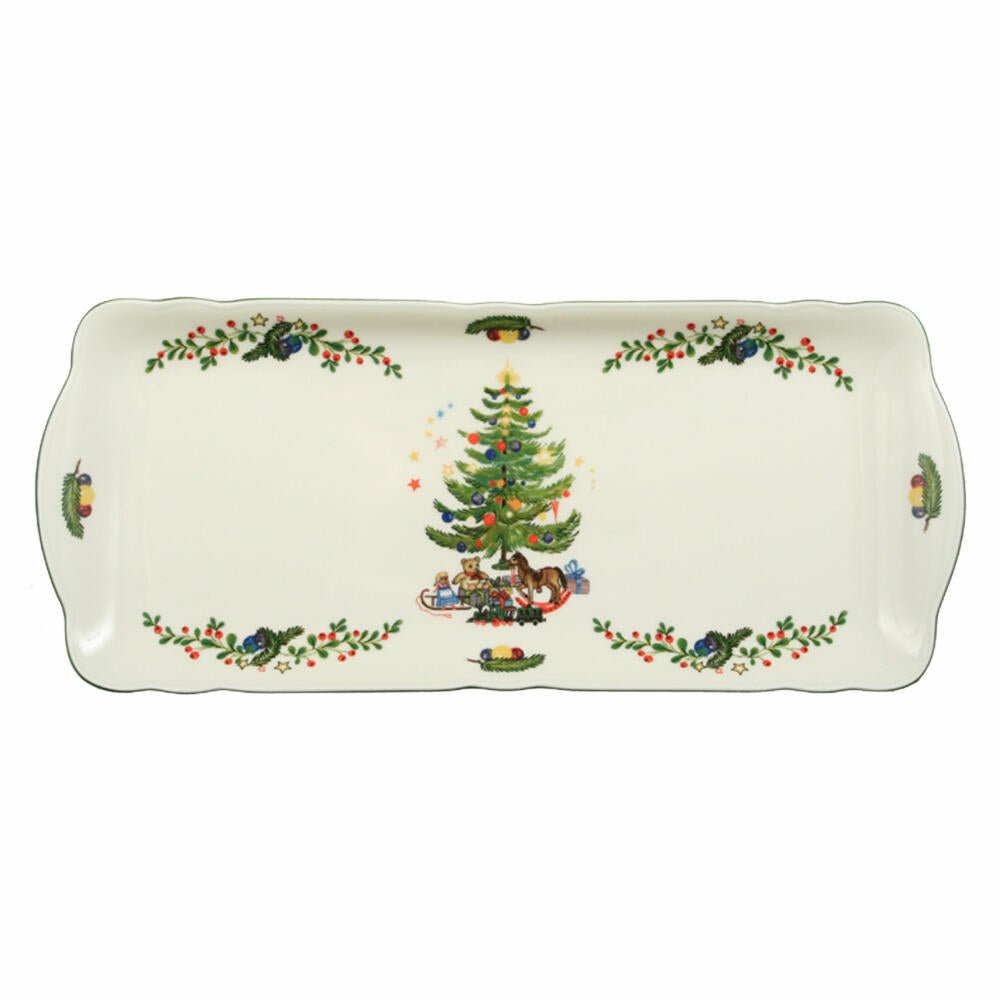 Seltmann Weiden Marie-Luise Square Cake Plate, Serving Plate, Serving Plate, Porcelain, Christmas, 34.6 x 14.9 cm, 001.295277
