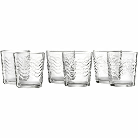 Ritzenhoff & Breker Whiskybecher Wave, 6er Set, Whisky Becher, Trinkglas, Whiskyglas, Glas, Klar, 250 ml, 812046