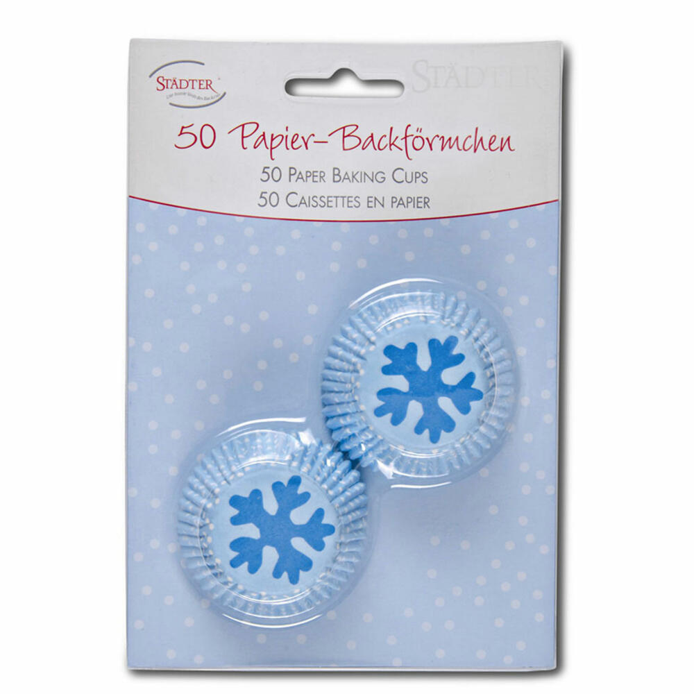 Städter Papier-Backförmchen Eiskristall Mini, 50 Stück, Papierförmchen, Backform, Muffinförmchen, Papier, 335875