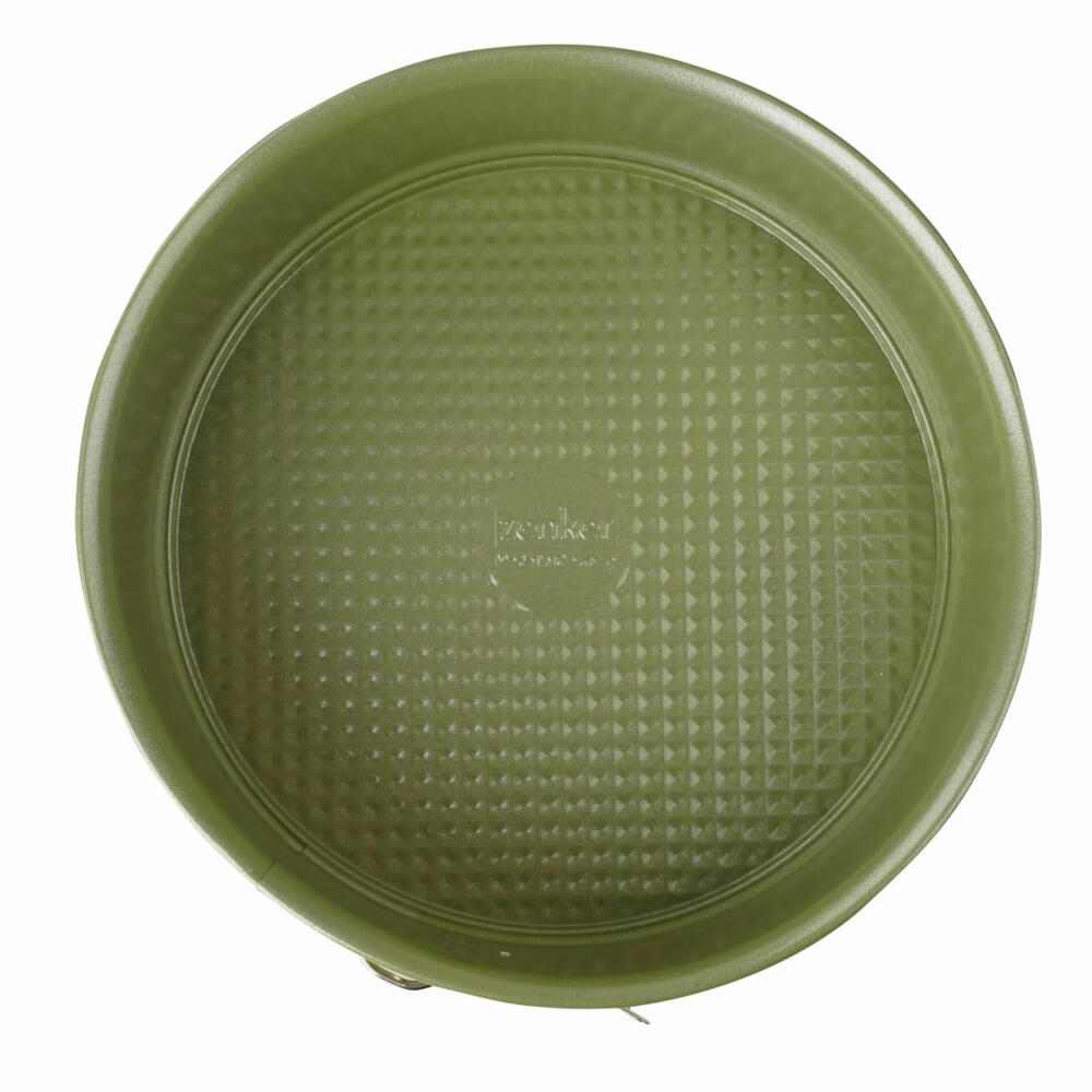 Zenker Springform Green Vision mit Flachboden, Backform, Kuchenform, Stahlblech, Sparkling Green, 24 cm, 7451