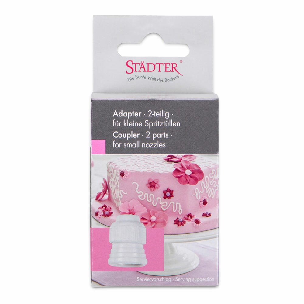 Städter Adapter Klein, 2-tlg., für Spritztüllen, Aufsatz, Spritztülle, Backzubehör, Kunststoff, 224049