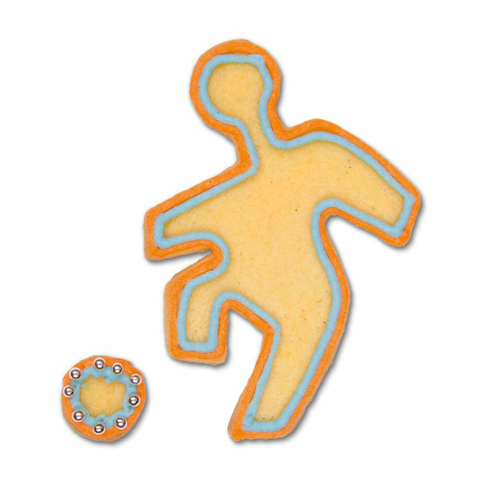 Städter embossed cookie cutter football player, cookie cutter, cookie mold, biscuit, cookies, stainless steel, 9 cm, 041196