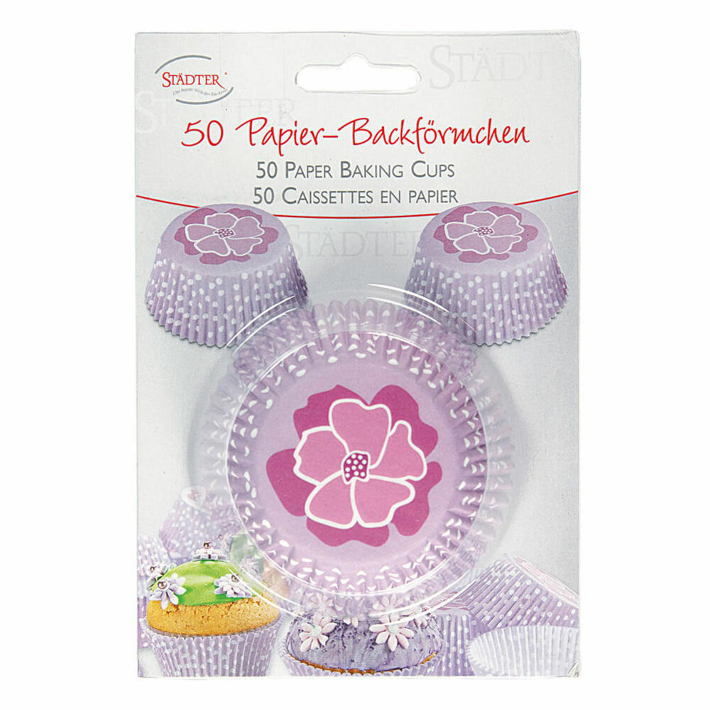 Städter Paper Baking Cups Flower Maxi, 50 pieces, paper cups, baking pan, muffin cups, paper, 335394