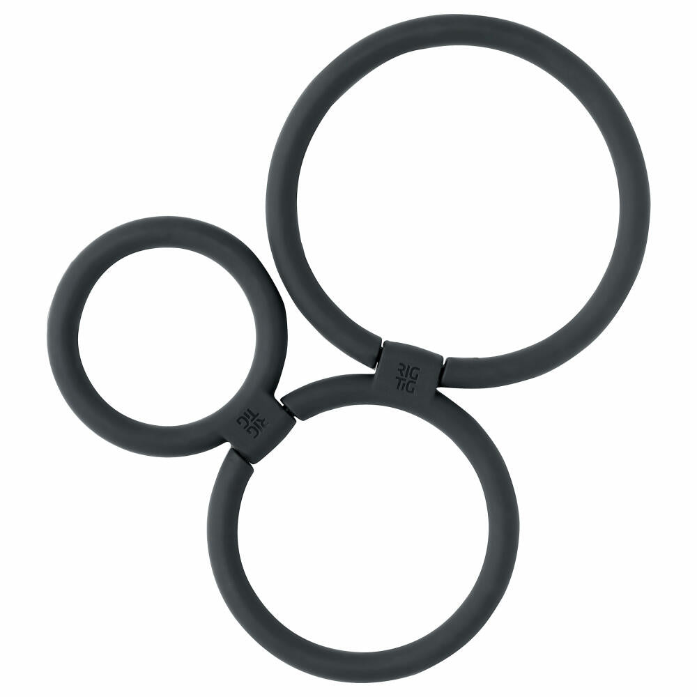 Rig-Tig Coaster Circles Black, Pot Mat, Silicone, Nylon, Black, 13 cm, Z00058