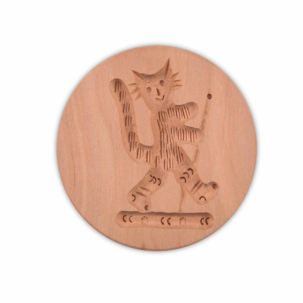 Städter Spekulatius-Model Kater, wooden embossing mold, cookie mold, speculatius mold, wood, Ø 8 cm, 841260