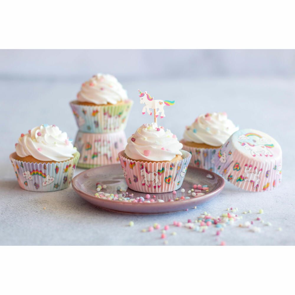 Städter Paper Baking Cups Unicorn Maxi, 50 pieces, paper cups, baking pan, muffin cups, paper, 337503