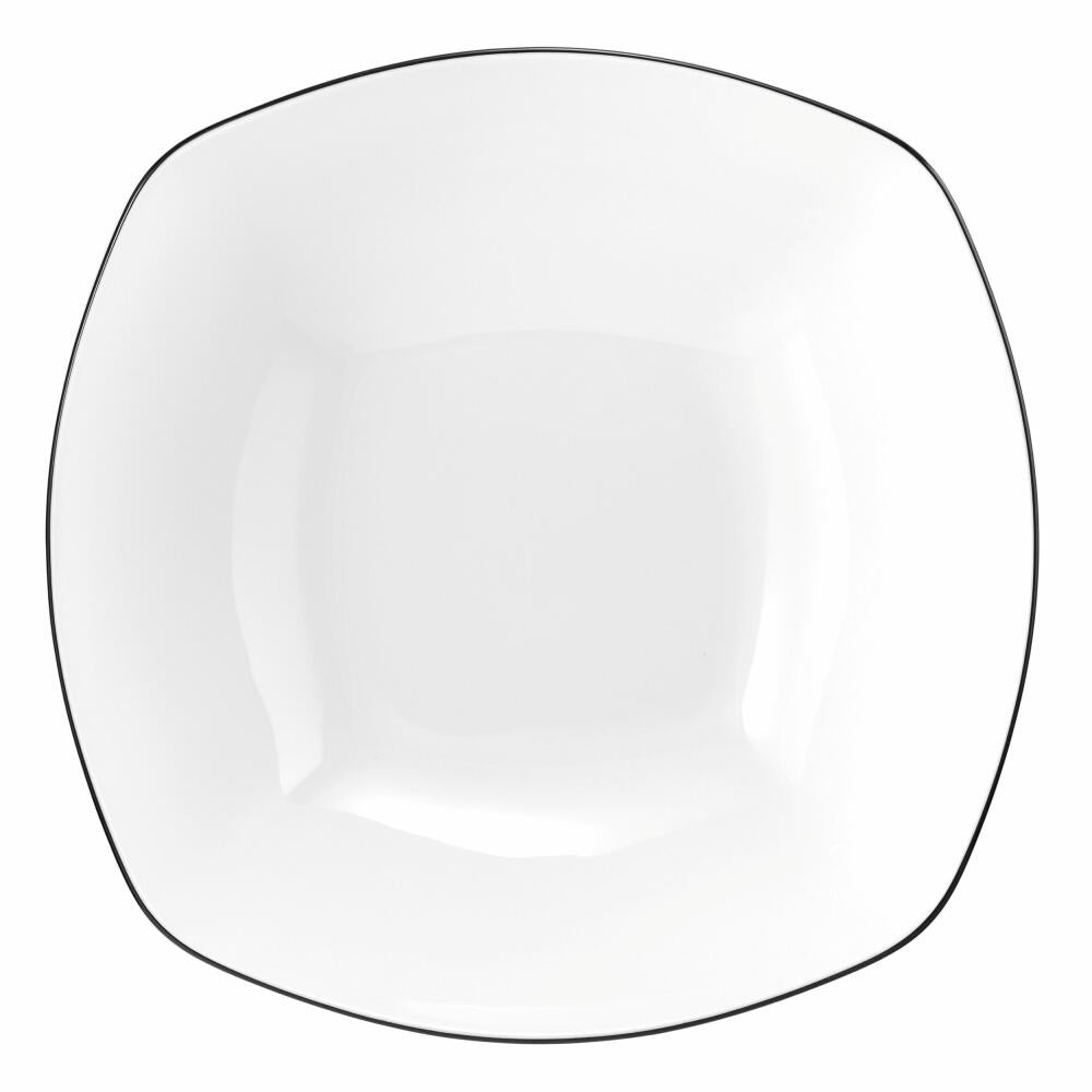 Seltmann Weiden Lido Bowl Square, Serving Bowl, Bowl, Porcelain, Black Line, 24.7 cm, 001.755572