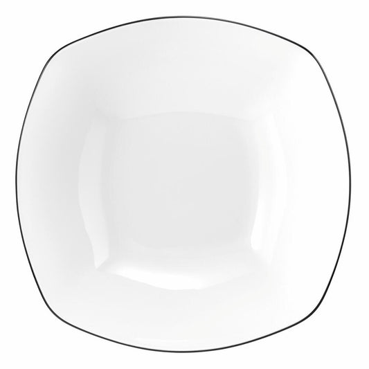Seltmann Weiden Lido Schüssel Eckig, Servierschale, Schale, Porzellan, Black Line, 24.7 cm, 001.755572