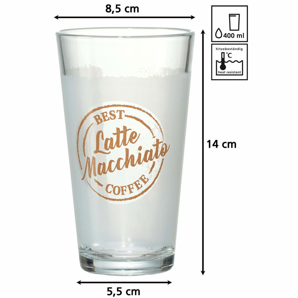 Ritzenhoff & Breker Latte Macchiato Glas Happy - Smell, Kaffeeglas, Kaffeebecher, Glas, Klar, 400 ml, 813418