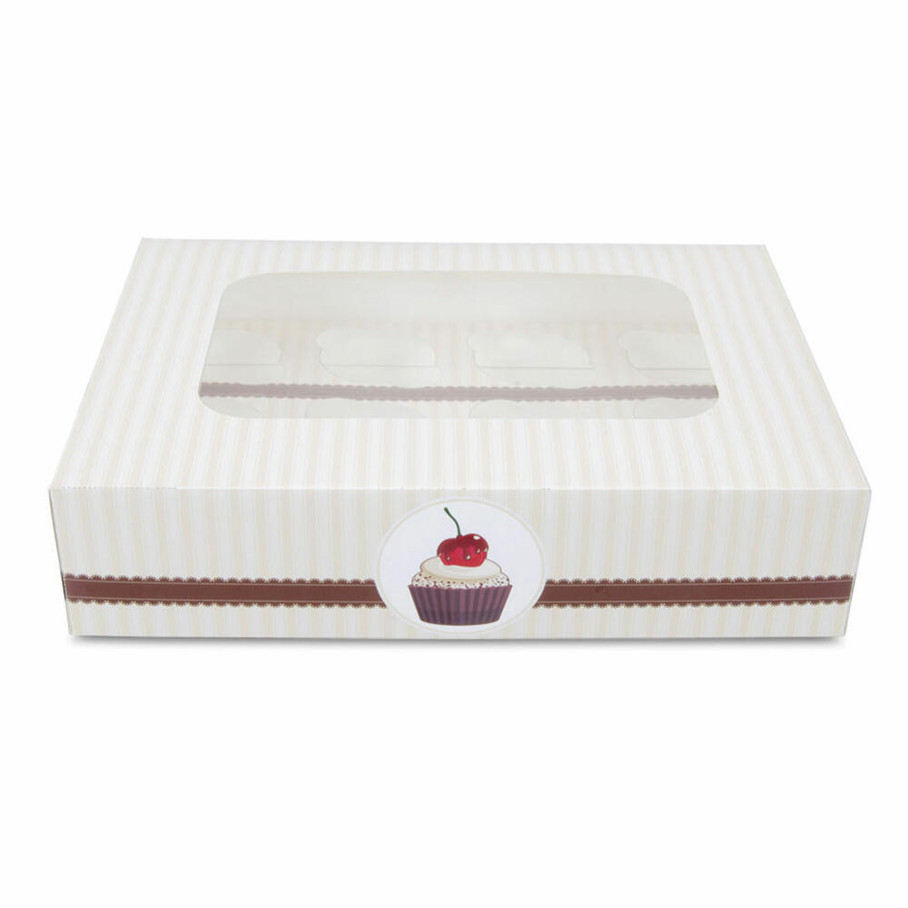 Städter Muffin- und Cupcakebox Kaffeehaus, für 12 Muffins, Transportbox, Muffinbox, Cupcake, Pappe, 33 x 16.5 x 7.5 cm, 336124